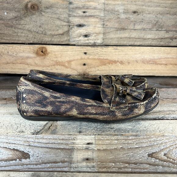 Stuart Weitzman Women's Python Loafers - Tan/Brown/Black - 8.5 - Picture 3 of 8
